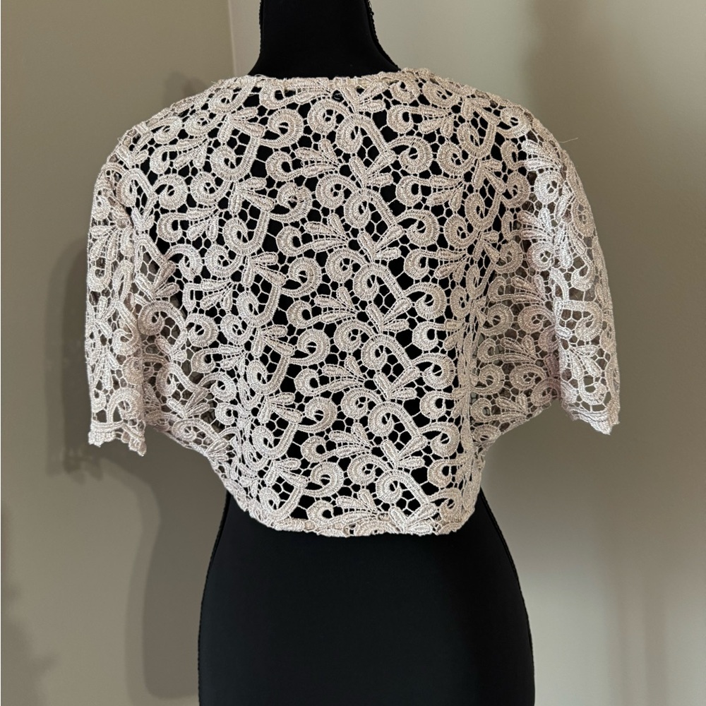 MARINA Gold and Cream Lace Top